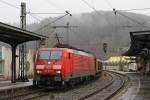   Die 189 010-2 (91 80 6189 010-2 D-DB) der DB Schenker Rail Deutschland AG fährt am 03.01.2015 mit einem gem.