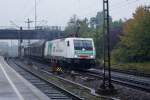 DB/STLB: Die 189 822/ES 64F4 (2011) von den Steiermärkischen Landesbahnen, die in Oesterreich, Deutschland, Slowenien, Italien, Niederlande und der Schweiz eingesetzt wird, in HAMBURG HARBURG am