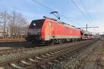 Am 15 Februar 2023 steht 189 086 mit der FORD-Zug nach Dillingen in Blerick.