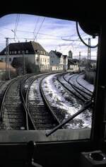 Trossingen Streckenaussicht aus Lok Lina am 13.12.1998.