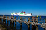 Die M/S MECKLENBURG-VORPOMMERN (IMO 9131797) der schwedischen Reederei Stena Line l�uft am 22 April 2026 von Rostock nach Trelleborg aus.