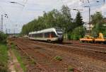 ET 22 003(2-teiliger Stadler Flirt) der Abellio Rail NRW fhrt am 04.06.2011 kurz vor dem Bf Kreuztal.