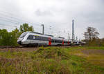  Zwei gekuppelte dreiteilige Bombardier Talent 2 der DB Regio (BR 1 442) haben gerade (am 06.05.2017) die Elbe, über die Herrenkrug-Eisenbahnbrücke, überquert und erreichen bald die