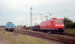 185 176-5 und SLG V60-SP-014(345 204-2) Flensburg-Weiche 18.09.2004