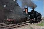 52 8184-5 nebelt 41 1231-4 so richtig ein (Dampflokfest im Traditionsbahnbetriebswerk Sta�furt, gesehen Sta�furt-Leopoldshall 05.06.2010)