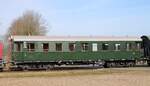 Leihgabe der Bentheimer Eisenbahn (BE 202) an den Grafschafter Modell-Eisenbahn Club, ein vierachsiger Personenwagen der Gattung BC4i gebaut 1928 in Wismar, Baunummer 19213, registriert unter 75 80