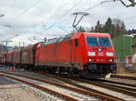 Die 185 302-7 (91 80 6185 302-7 D-DB) der DB Cargo AG fhrt am 07.03.2020 mit einem gem.