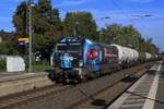 DPB 193 804 zieht am Nachmittag von 23 September 2026 ein Kesselwagenzug durch Krefeld-Oppum in die Richtung von Krefeld Hbf.