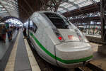 Nun hat der zw�lfteilige ICE 4 „Z�richsee“ (Triebzug 9026) der Baureihe 412.0, Deutschlands schnellster Klimasch�tzer, als ICE 694 von Stuttgart Hbf �ber Mannheim, Frankfurt(M)Hbf, Erfurt,