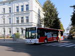 Frontansicht  eines Mercedes Citaro II der VVR in Stralsund auf dem Olaf-Palme Platz am 22.