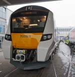 Auf der InnoTrans 2014 in Berlin wurde auch die neue Britische Klasse 700 /Thameslink (British Rail Class 700) von Siemens Rail Systems, auf dem Freigelände vorgestellt (26.09.2014).