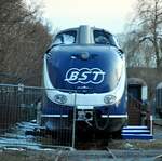 601 des BST (Blue Star Train) der blaue Gastronomiezug im Bahnpark Augsburg am 15.03.2013.