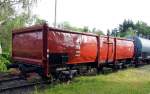 Hochbordwagen Omm52 im Eisenbahnmuseum Vienenburg am 19.05.2014.
