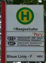 (275'295) - hvv-Haltestellenschild - Hamburg, Reeperbahn - am 9.