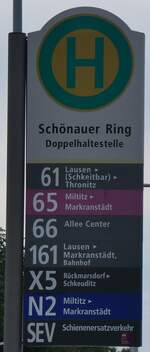 (264'760) - Leipziger Verkehrsbetrieb-Haltestellenschild - Leipzig, Schnauer Ring - am 12.