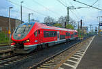 Der 632 533 / 632 033, ein Dieseltriebzug vom Typ Pesa Link II der  DB Regio Mitte, erreich als RB 61 „Dreieichbahn“, am 17.04.2023 den Bahnhof Frankfurt am Main Süd.