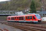   Der Dieseltriebwagen 648 701 / 648 201 (95 80 0648 701-0 D-DB / 95 80 0648 201-1 D-DB) ein Alstom Coradia LINT 41 der DB Regio (DreiLänderBahn) als RB 95 (Au/Sieg-Siegen-Dillenburg) fährt