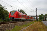 Die  Grinzekatze  1440 229 / 1440 729 ein fünfteiliger Alstom Coradia Continental (mit modifizierten Kopf) der DB Regio NRW fährt am 03.08.2020, als RE 8  Rhein-Erft-Express  (Koblenz -