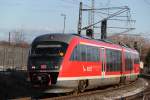 DB-Regio 642 549 als RB 12 von Graal-Mritz nach Rostock Hbf bei der Einfahrt im Rostocker Hbf.15.02.2012