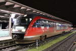 642 550 stand am frühen Morgen des 11.01.2020 als RB 11 von Rostock Hbf nach Tessin im Rostocker Hbf.