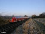 Der RE4241 N�rnberg - M�nchen bei Sonnenaufgang am 29.10.10