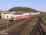 Ein 610er erreicht Schwandorf mit einer RB N�rnberg.