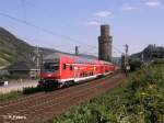Ein RE nach Koblenz verl�sst Oberwesel geschoben von einer 143iger.