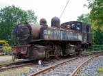 Leider ein tristes Dasein, aber Ziel der Brohltalbahn ist es, diese Lokomotive eines Tages wieder betriebsfähig herzurichten....
