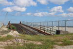 Die ehemalige Rampe zum Fähranleger hinter dem Bahnhof Warnemünde.14.06.2020