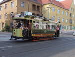 Straßenbahn / Stadtverkehr Berlin; Oldtimerfahrten mit T 2 Nr.10 von Herbrand Baujahr 1903 in Berlin Köpenick am 08.09.2018.