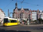 Straßenbahn / Stadtverkehr; Berlin Köpenick;    GT 6 N-U Nr.1547 von AEG Baujahr 1995 am Marktplatz in Berlin Köpenick am 08.09.2018.