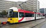 Straßenbahn / Stadtverkehr;Berlin;   GT 6 N-U Nr.1593 von Adtranz Baujahr 1997 am Alexanderplatz in Berlin am 24.10.2019.