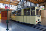   Triebwagen 378 vom Typ DUEWAG  „Verbandstriebwagen T2“ der Rheinischen Bahngesellschaft AG (heute Rheinbahn AG) ausgestellt im Verkehrszentrum des Deutschen Museums (am 16.06.2018) in