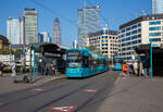 Begegnung von drei VGF S-Wagen (Bombardier Flexity Classic NGT8) der Verkehrsgesellschaft Frankfurt am Main mbH (VGF) am Hauptbahnhof Frankfurt am Main am 05 September 2021, links der VGF 205 und