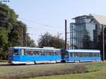 Mein letztes Bild der Tatra-Straßenbahnen in Rostock.

Tatra Straßenbahn NR. 703 der RSAG in Rostock am 18.09.2013