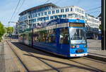 Straßenbahn Getümmel in Rostock, im Bild gleich vier Triebwagen im Bild am Doberaner Platz, hier am 14.05.2022.