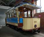 Straßenbahn / Stadtverkehr; Stuttgart;    T 2 Nr. 222 von Herbrand Baujahr 1904 im Straba-Museum Stuttgartam 09.10.2014.
