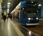 Linie 6 von Mensa,Rostock Richtung Neuer Friedhof,Rostock im Rostocker Hbf(tief)Aufgenommen am 23.01.2011