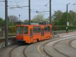 Arbeitswagen Tw 551 auf dem Abstellgleis im Depot Hamburger Strae,am 09.Mai 2013,in Rostock.