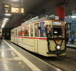 Gotha Wagen 1 am 14.12.2025 um 12:03 Uhr in der tiefebene vom Rostocker Hbf.