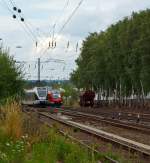 Zugbegegnung auf der KBS 440 (Ruhr-Sieg-Strecke) am 10.08.2013 in Kreuztal...