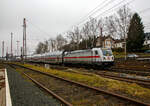 Die 147 564-9 (91 80 6147 564-9 D-DB – IC 4888) der DB Fernverkehr AG fährt am 11.01.2022, mit dem IC 2227 / RE 34 (Hamm Hbf - Siegen Hbf – Frankfurt a.