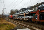 Die 152 167-3 (91 80 6152 167-3 D-DB) der DB Cargo AG kommt am 25.01.2022 mit einem Autotransportzug aus Richtung Gießen.