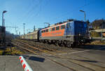 Die 139 287-7 (91 80 6139 287-7 D-BYB) der BayernBahn GmbH fährt am 14.02.2023 mit dem sogenannten  Henkelzug  (Langenfeld/Rhld.