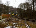 Der VT 204 ABpd (95 80 0640 104-5 D-HEB) ein Alstom Coradia LINT 27 der HLB (Hessische Landesbahn) erreicht am 22 November 2024, als RB 90  Westerwald-Sieg-Bahn  (Altenkirchen/Westerwald - Au/Sieg -