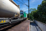 Die �sterreichische Weco Rail / Wenzel Logistics SIEMENS Vectron AC 1193 900 (91 81 1193 900-8 A-WENA) der Weco Rail GmbH, Wien (ex Walser Eisenbahn GmbH) f�hrt am 28 Mai 2025, mit einem KLV-Ganzzug