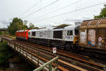 Die 152 077-4 (91 80 6152 077-4 D-DB) der DB Cargo AG f�hrt am 21 August 2026 mit der kalten Class 77 - 266 429-0 (92 80 1266 429-0 D-BRLL), ex 77029, der Beacon Rail Lux Holdings S.� r.l. und einem gemischten G�terzug durch Siegen-Eiserfeld in Richt ...