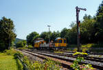 Das Gleisarbeitsfahrzeug „Hummel“ 746 014 (99 80 9110 014-4 D-DBMP), ein Plasser & Theurer GAF auf der MISS-Plattform, der DB InfraGO Netz Instandhaltung, ex DB Netz AG war am 19 Juni 2026