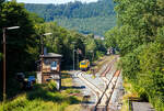 Das Gleisarbeitsfahrzeug „Hummel“ 746 014 (99 80 9110 014-4 D-DBMP), ein Plasser & Theurer GAF auf der MISS-Plattform, der DB InfraGO Netz Instandhaltung, ex DB Netz AG war am 19 Juni 2026