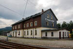 Das Empfangsgebude des Bahnhof Cranzahl am 26 August 2013.